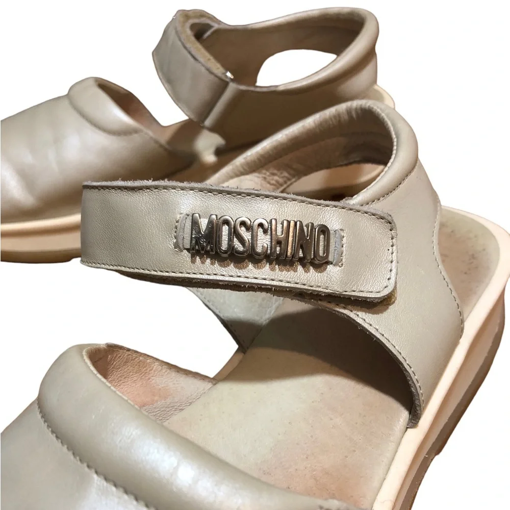 LOVE MOSCHINO Calfskin Logo Platform Sandals